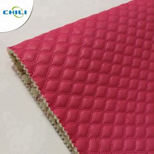 Wholesale quilted Synthetic embroidered PU shoe leather