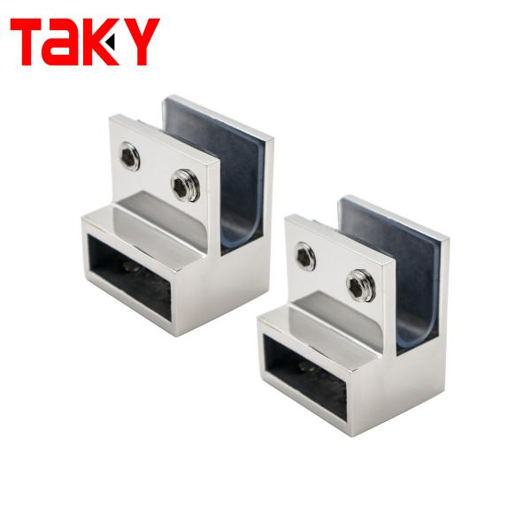 F Shape Wall Mount Bathroom Shower Screen Hardware Connector Clamp