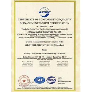 Foshan Unique Furniture Co., Ltd. Certifications