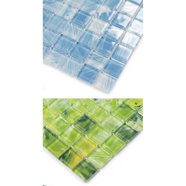 300x300mm Crystal Glass Mosaic Tile For Balcony Kitchen Bathroom Wall Swimming Pool Tiles