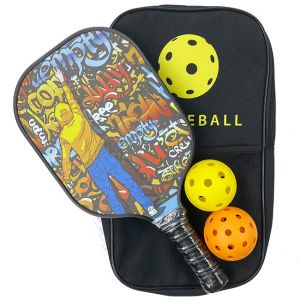 Cheap Fiberglass Pickle Ball Paddle Custom Logo Hard EVA Pickleball Equipment wholesale