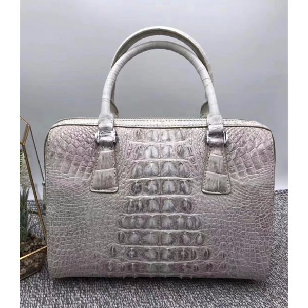 Genuine Real Alligator Skin Women Boston Purse Lady Handbag Exotic Authentic Crocodile Leather Female Cross Shoulder Bag