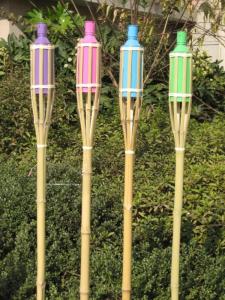 Cheap Yard Garden Outdoor Bamboo Tiki Torch With Refillable Replacement Oil Canister wholesale