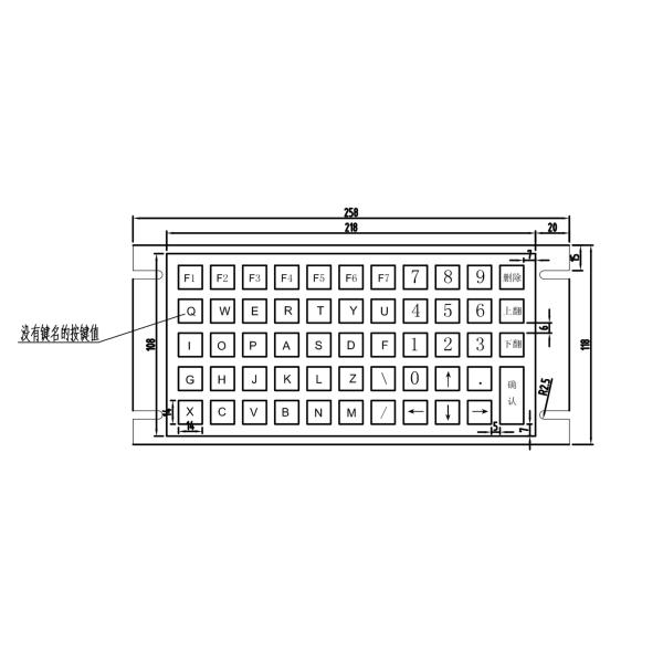 54 Keys Type Embedded Numeric Keypad With Customized Button Font Color