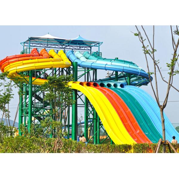Fast Flowing High Speed Water Slide Water Park Equipment For Hotel Resort