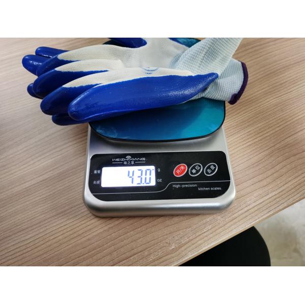 43 Grams Polyester Liner Nitrile Work Gloves High Temperature Resistance