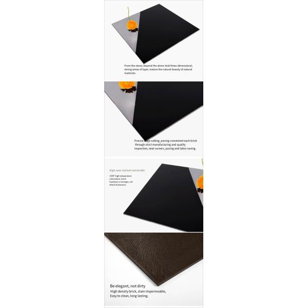 Absolute Black Polished Floor Tiles 600 X 600mm Double Layer Inerrior Tiles