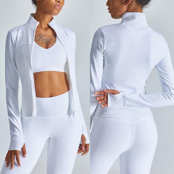 XL 2XL 3XL Long Sleeve Active Wear Elastic Women'S Full Zip Yoga Jacket