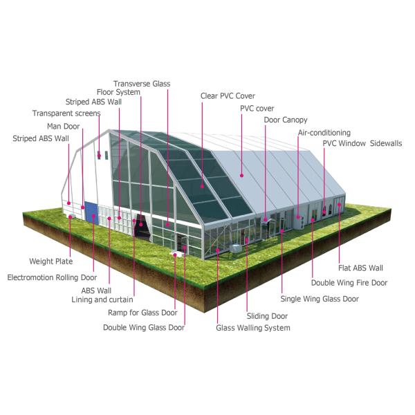 Clear Industrial 50mx55m Warehouse Tent With Heating System