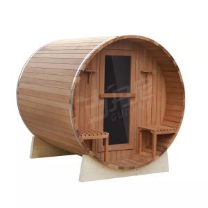 Customized Carbonized Wood Hemlock Outdoor Barrel Sauna Room