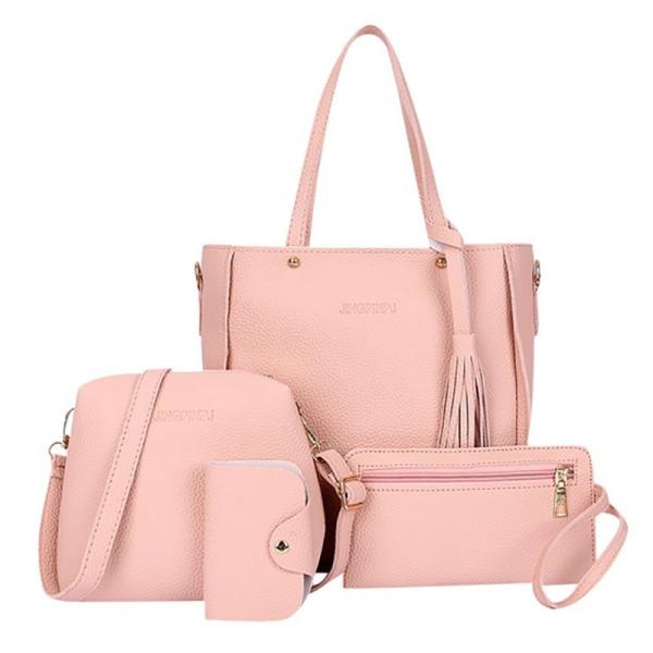 4Pcs/Set Women PU Crossbody Bag Set Leather Shoulder Bags Ladies Purse