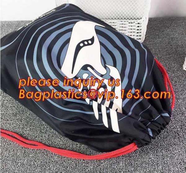 Accept customised print Taobao price china supplier 210D polyester drawstring bag,pp woven bag custom foldable polyester
