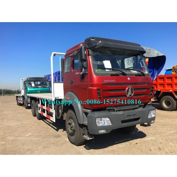 Red color Beiben 6x6 2638PZ 30Ton 380hp10 wheeler Cross country Container Flat Bed Truck adopt Germany Benz Technology