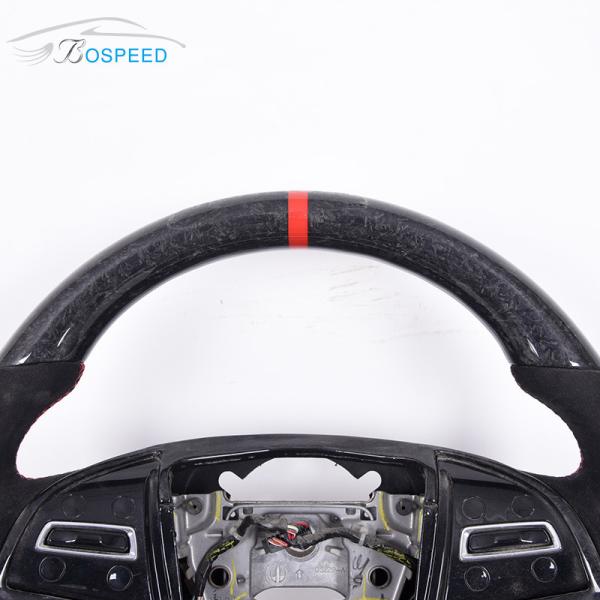 Real Forged Carbon Fiber Cadillac Srx Steering Wheel Custom Sports Blue Stitch