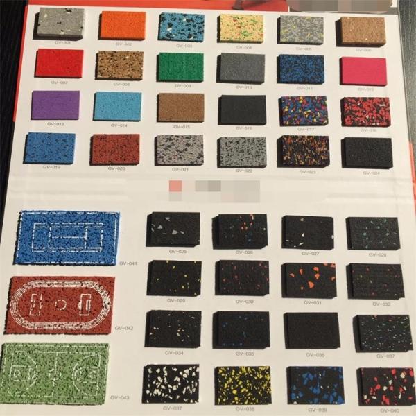 Black Rubber Sports Flooring , Gym Sports Flooring Anti - Slip Feature