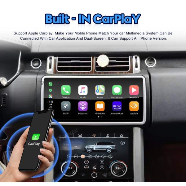 Double Din Range Rover Android Head Unit Car Radio Player AC Panel