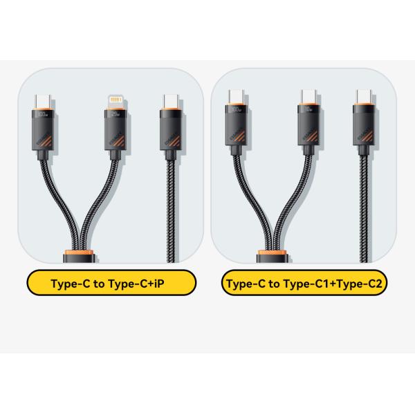 ESSAGER ES-X66 2 in 1 Cable USB C to Type C Lighting Data Charging Cable