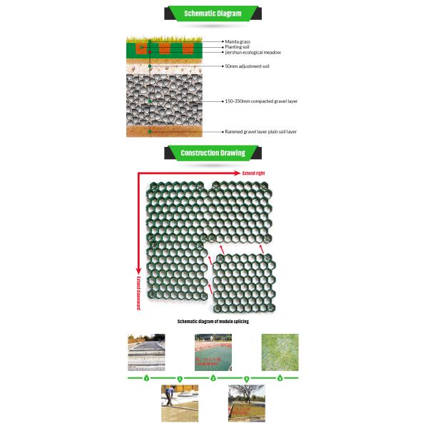 Protect Turf with HDPE Lawn Driveway Geocell Grid Grass Paver Mould Pavers Plastic Grass Grid