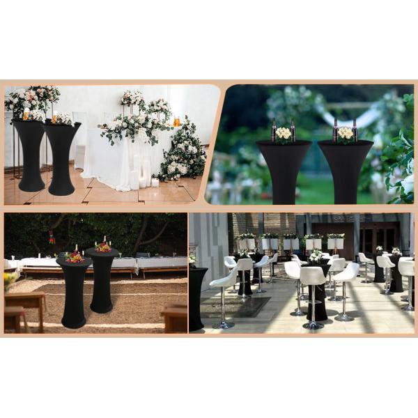 White Spandex Stretch Cocktail Table Covers 4pc 32x43 inch Round