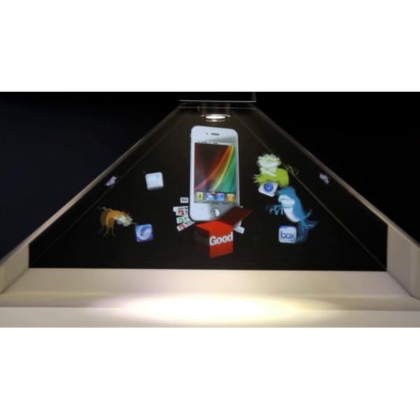 Three Sides 3D Hologram Pyramid Holographic Display Box AC110-240V