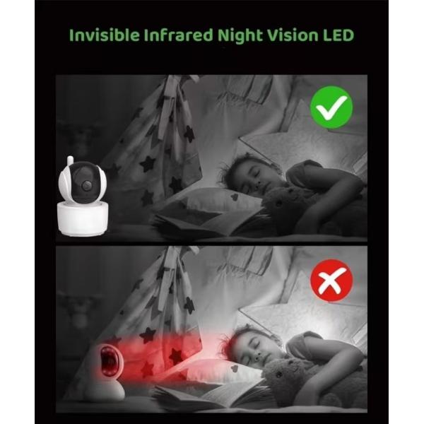 4.3 Inch 720P Digital Baby Monitor With Camera Crying Detection Audio PTZ Camera