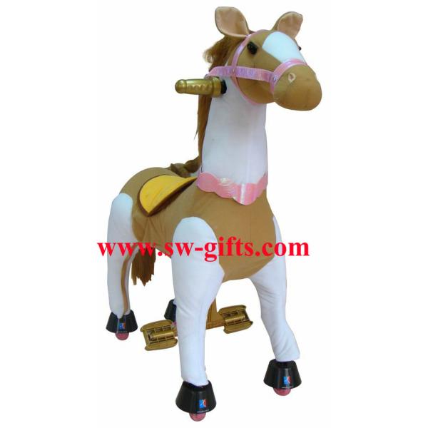 Indoor playground equipment animated plush toy electric horse ride for kids