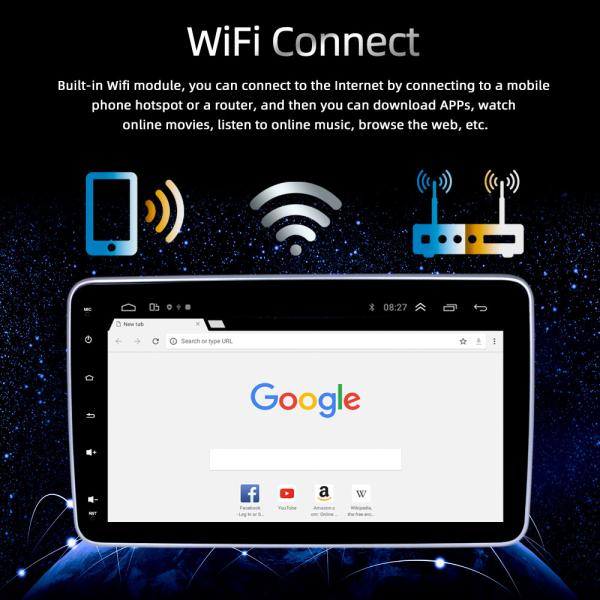 A7 10.1 Inch Android Car Stereo 1024*600 ROHS Single Din Navigation PS 360 Degree