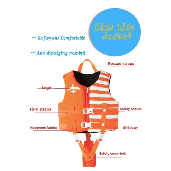 Customized Children'S Life Jacket Surf Inflatable Neoprene EPE Foam Safe Children'S Waterproof Life Jacket