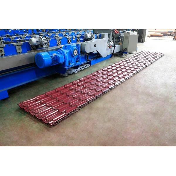Metal Glazed Roof Tile Roll Forming Machine With High Production Speed
