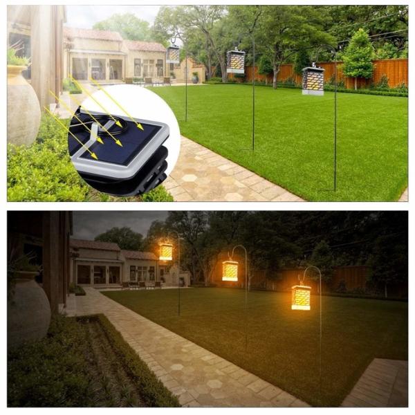 Outdoor hanging Solar Torch Lighting for Garden,Waterproof Solar Flames lamp with Flickering Flame Effect light 4