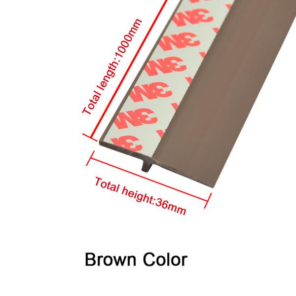 Co - Extruded Brown Pvc Door Bottom Seal With 3M Self - Adhesive Tape Garage Door Weather Stripping