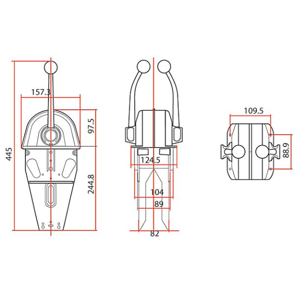 YK9D Double Lever Engine Control Marine Engine Control Handle Top Mount Zinc Alloy