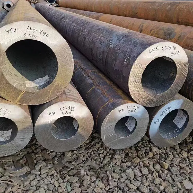 Pipe Supplier Raw Material SAE 1020 1045 Seamless Steel Pipe for Hot Rolled Carbon Alloy Large Diameter Thick Wall Sch40 Sch80 Seamless Fluid Boiler Steel Pipe