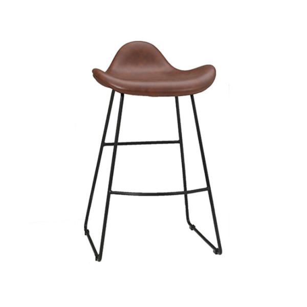 Quality Leather Kitchen Industrial Bar Stools / Iron Base Industrial Bar Chairs for sale