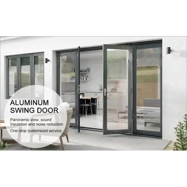 Good Sealing Performance Thermal Insulated Aluminum Swing Glass Door Hinged Single Double Doors French Style Front Casement Door