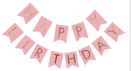 Paper Ball Bunting Set Wedding Party This set includes: A set of pink happy birthday fish tail flag