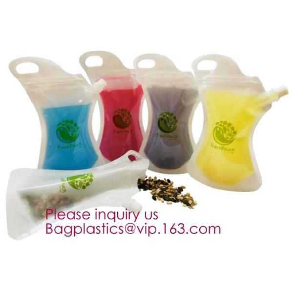 Custom Printing Logo High quality Eco-friendly Reusable Soft drink bag with spout,stand up spout pouch doypack aluminum