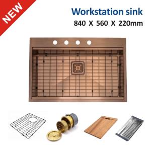 Buy cheap Topmount Stainless Steel Single Bowl Undermount Apron Kitchen Sink 84x56 from wholesalers