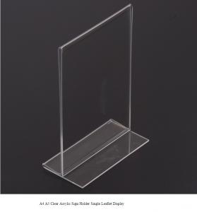 Cheap Clear Acrylic Sign Holder Single Leaflet Display / A4 A5 Acrylic Counter/ Table top wholesale