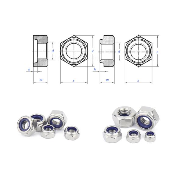 Grade 8.8 Self Lock Nuts M8 / M10 Galvanized Hex Nuts Coarse Thread