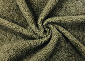 Cheap 150cm Soft Blanket Fabric / Woollike Sherpa Fleece Blanket Fabric Olive Green wholesale