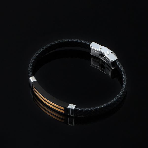 Leather rope bracelet trendy retro leather woven stainless steel men's bracelet fashionable