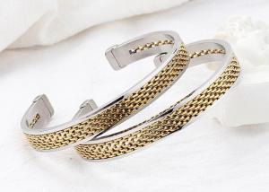 Cheap C-shaped fashion titanium steel chain bracelet 18k gold women