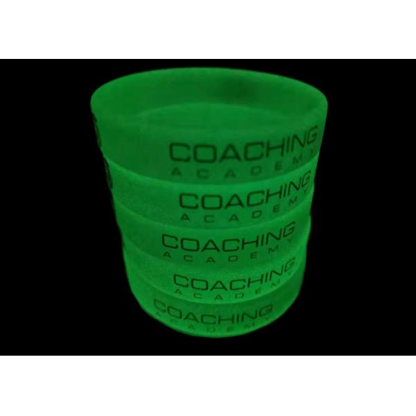 Luminous Silicone bracelet for boys girls custom logo Wristband Recessed Rubber strap words color size