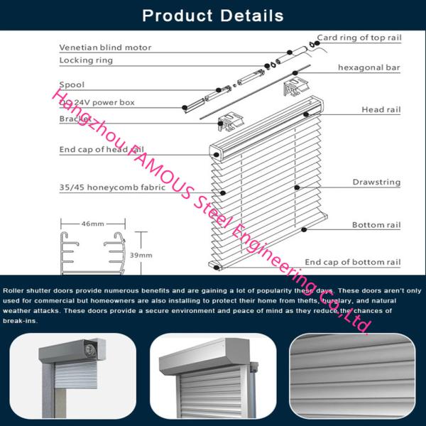 Aluminum Extrusion Profiles Fire Rated Roller Door Fireproofing Lift Door With Electric Openers