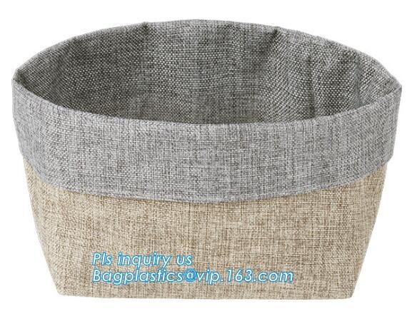 Storage Bins Organizer, Set of 3 Foldable Collapsible Large Cube Fabric Canvas Storage Baskets,Canvas Round Storage Bask