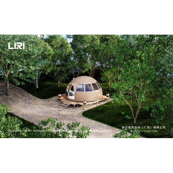 Panorama Dome Luxury Glamping Tent 6x8m Wooden Structure For Exhibition