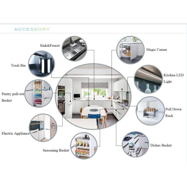 CAD Drawing Economical Modular Kitchen Cabinets With Lacquer Paint Doors