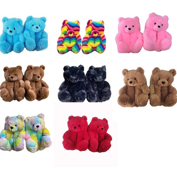Lovely Plush Teddy Bear Slippers For Bedroom BV Certified