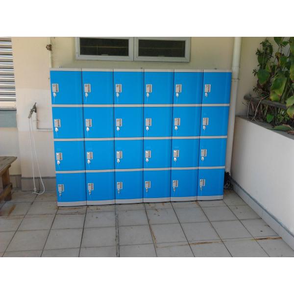 Blue School Lockers For Students , 5 Tier Middle School Lockers With 4 Digit Lock